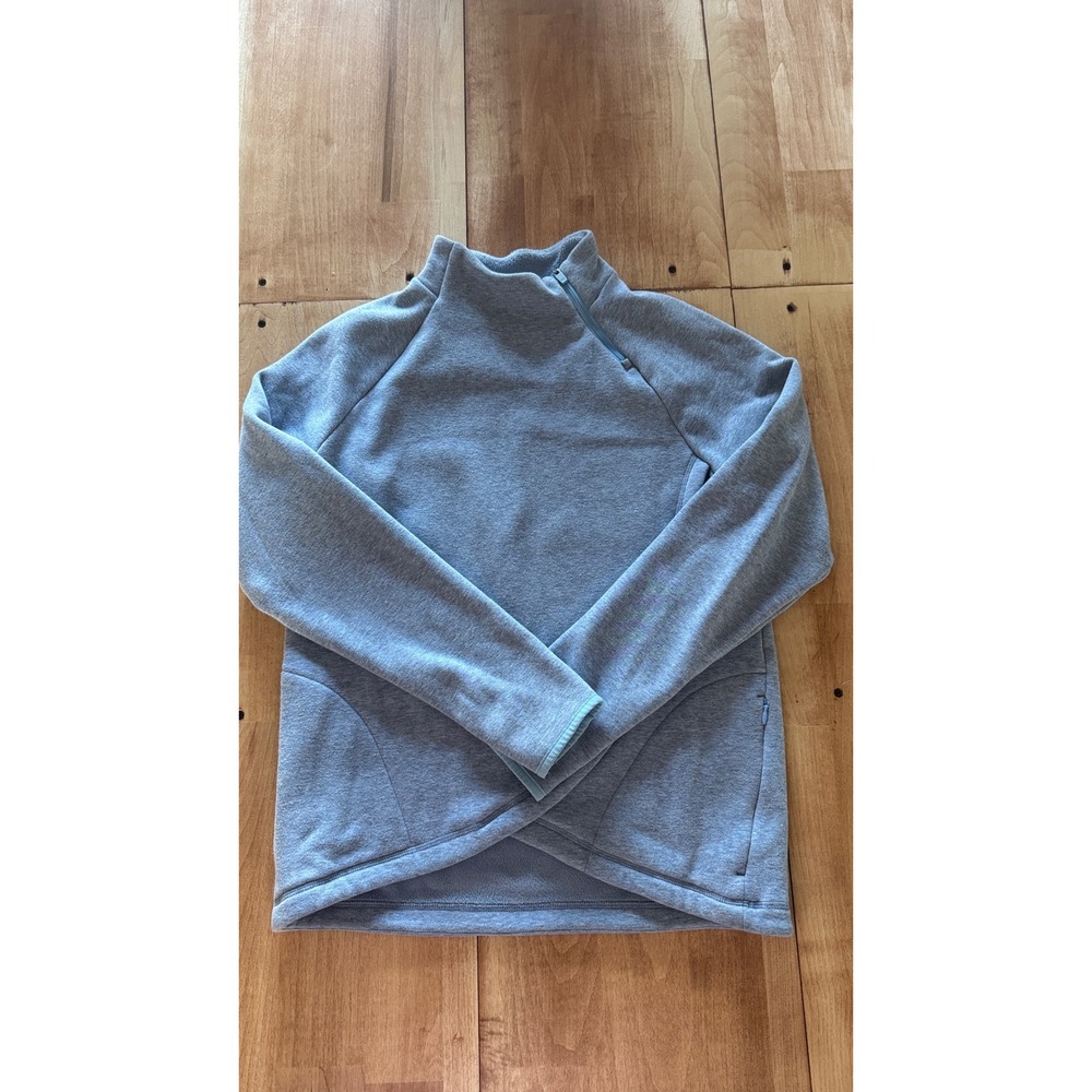 Athleta Girl‎ Blue Asymmetrical Quarter Zip Fleece Pullover Sweatshirt XXL 16